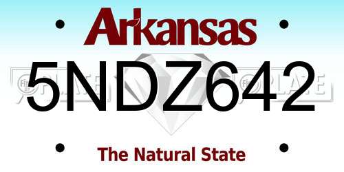 5NDZ642 Arkansas License Plate