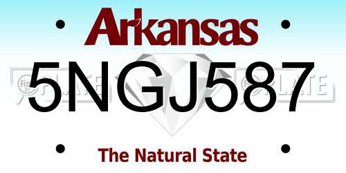5NGJ587 Arkansas License Plate