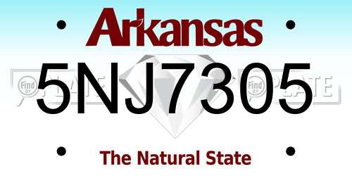 5NJ7305 Arkansas License Plate