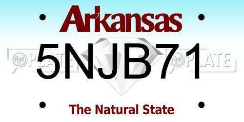 5NJB71 Arkansas License Plate