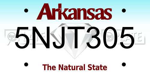 5NJT305 Arkansas License Plate