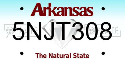 5NJT308 Arkansas License Plate