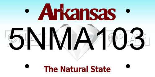 5NMA103 Arkansas License Plate