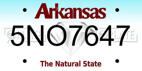 5NO7647 Arkansas License Plate