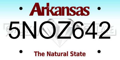 5NOZ642 Arkansas License Plate