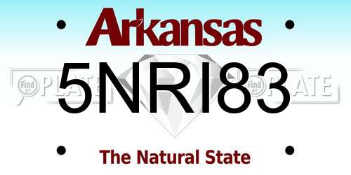 5NRI83 Arkansas License Plate