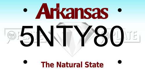 5NTY80 Arkansas License Plate