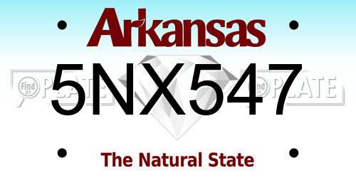 5NX547 Arkansas License Plate