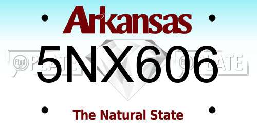 5NX606 Arkansas License Plate