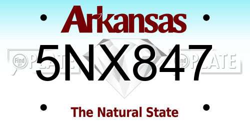 5NX847 Arkansas License Plate