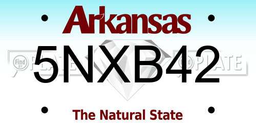 5NXB42 Arkansas License Plate