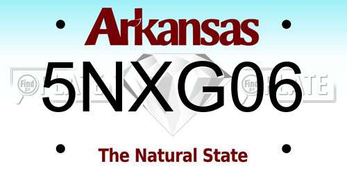 5NXG06 Arkansas License Plate