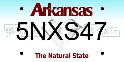 5NXS47 Arkansas License Plate