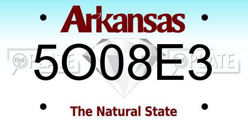 5O08E3 Arkansas License Plate