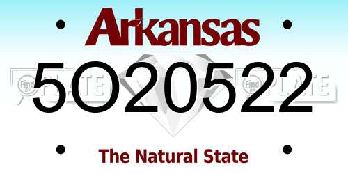 5O20522 Arkansas License Plate