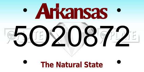 5O20872 Arkansas License Plate
