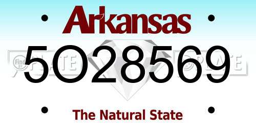 5O28569 Arkansas License Plate