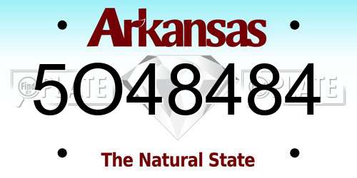 5O48484 Arkansas License Plate