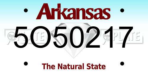 5O50217 Arkansas License Plate