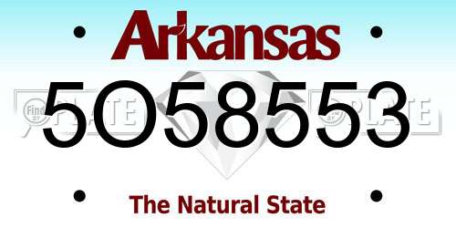 5O58553 Arkansas License Plate