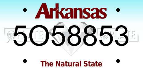 5O58853 Arkansas License Plate