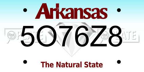 5O76Z8 Arkansas License Plate