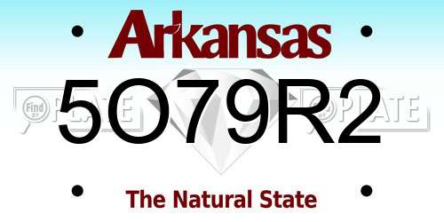 5O79R2 Arkansas License Plate