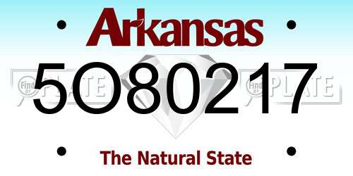 5O80217 Arkansas License Plate