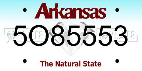 5O85553 Arkansas License Plate