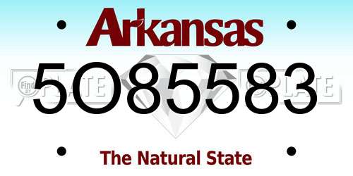 5O85583 Arkansas License Plate