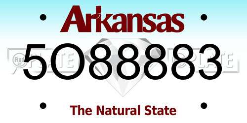 5O88883 Arkansas License Plate