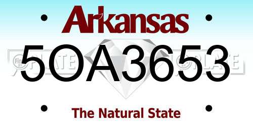 5OA3653 Arkansas License Plate