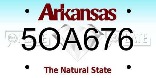 5OA676 Arkansas License Plate