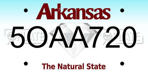 5OAA720 Arkansas License Plate