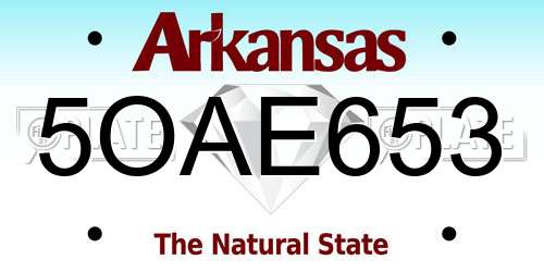5OAE653 Arkansas License Plate
