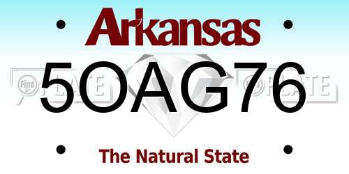 5OAG76 Arkansas License Plate
