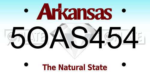 5OAS454 Arkansas License Plate