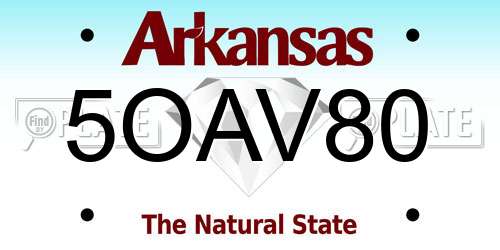 5OAV80 Arkansas License Plate