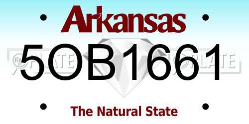 5OB1661 Arkansas License Plate