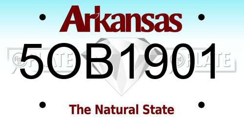 5OB1901 Arkansas License Plate