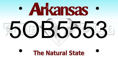 5OB5553 Arkansas License Plate