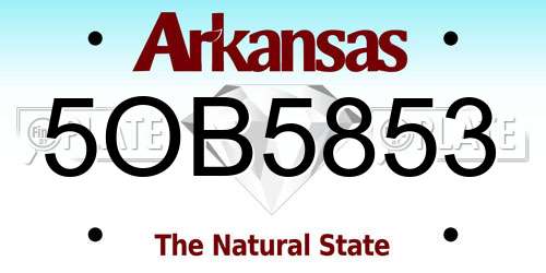 5OB5853 Arkansas License Plate
