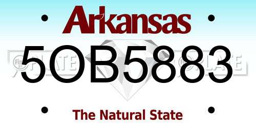 5OB5883 Arkansas License Plate