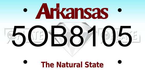 5OB8105 Arkansas License Plate