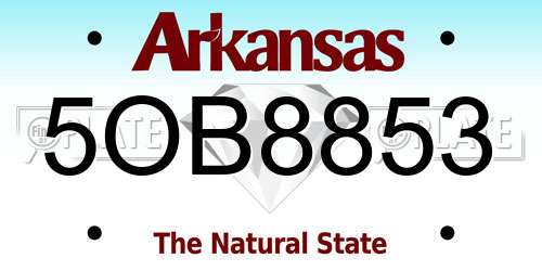 5OB8853 Arkansas License Plate