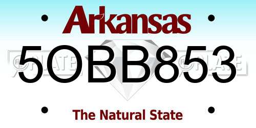 5OBB853 Arkansas License Plate