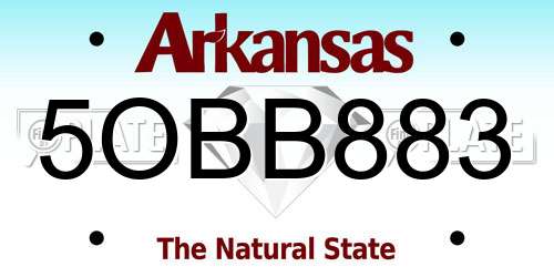 5OBB883 Arkansas License Plate