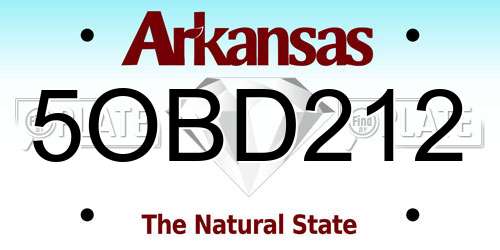 5OBD212 Arkansas License Plate