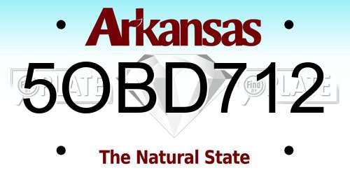 5OBD712 Arkansas License Plate