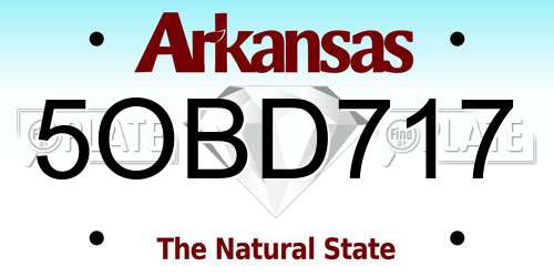 5OBD717 Arkansas License Plate